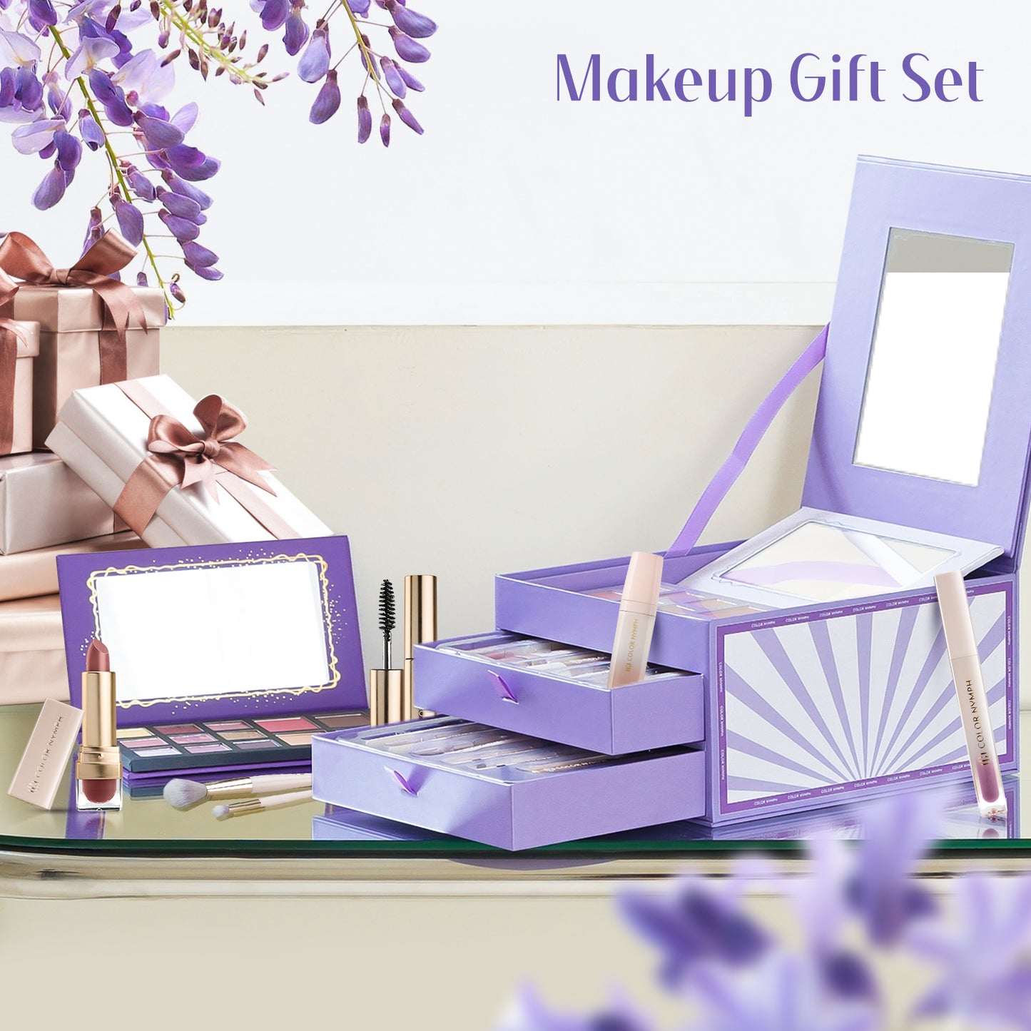 Color Nymph Beginner Makeup Set for Teens, Professional Cosmetic Set for Women