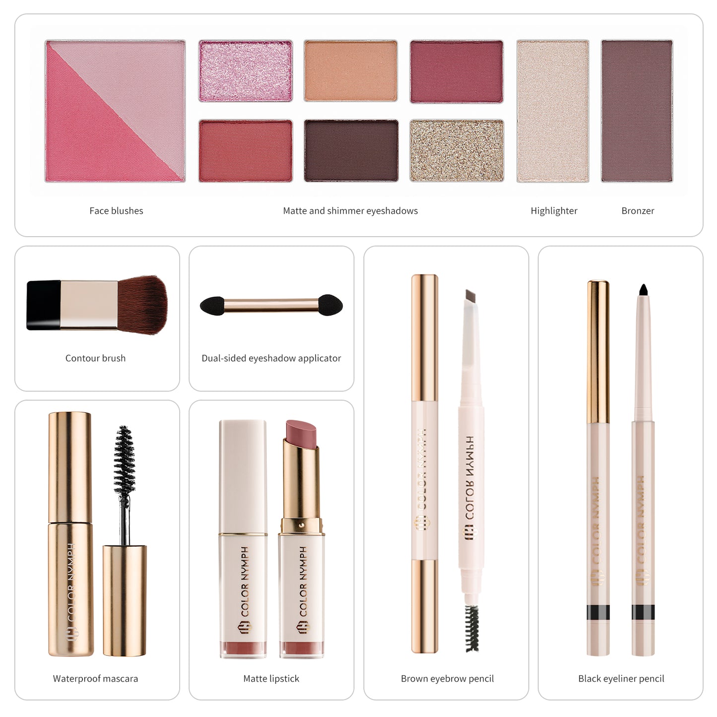 Color Nymph Cute Makeup Kit for Girls and Teens (Pink)