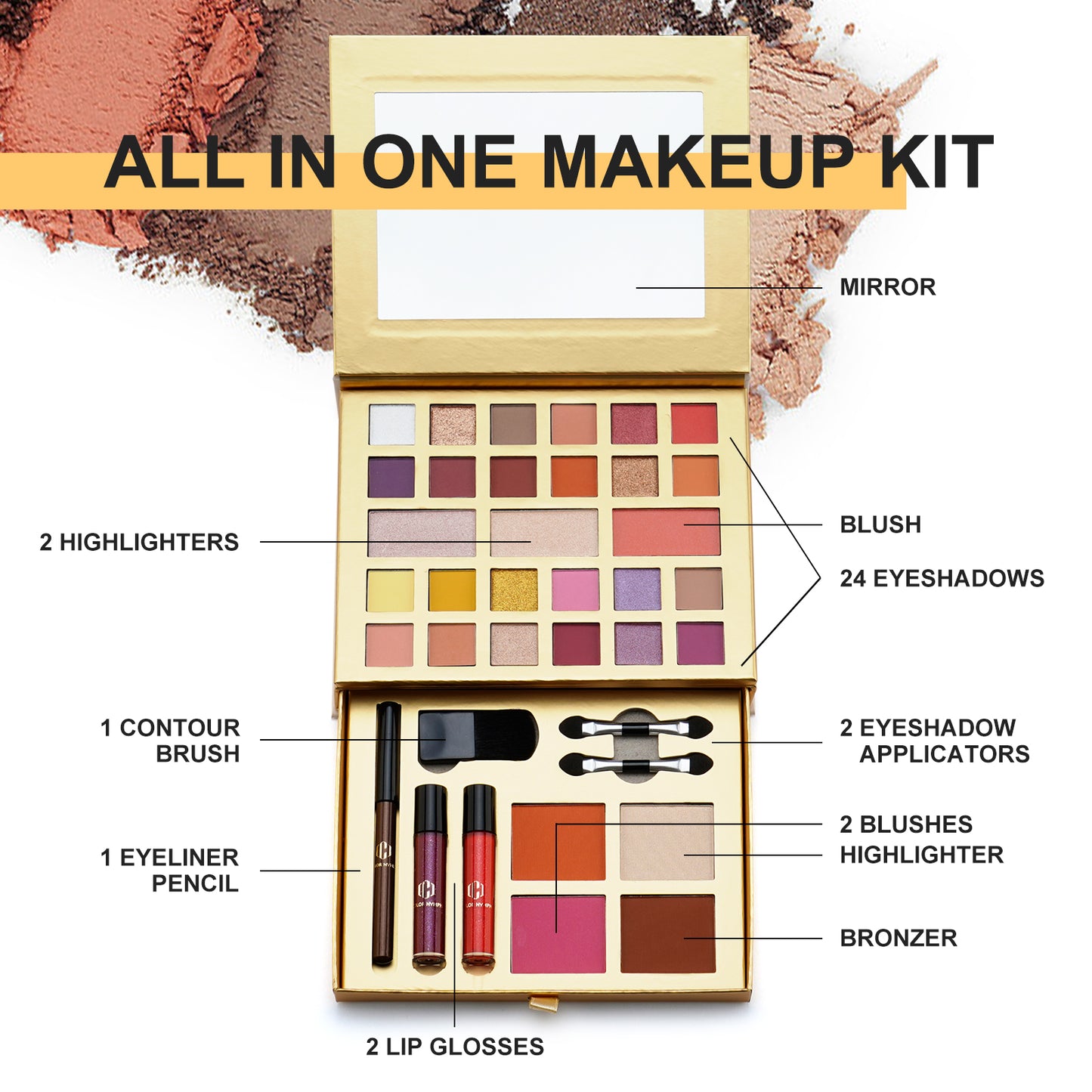 Makeup Kit for Women Full Kit（Orange)