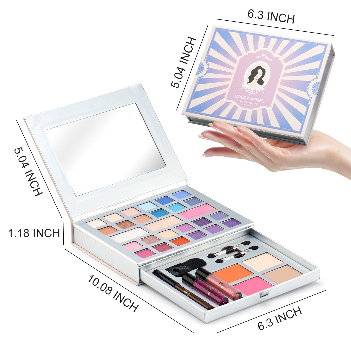 Color Nymph Professional Makeup Set with High Pigmented Eyeshadows