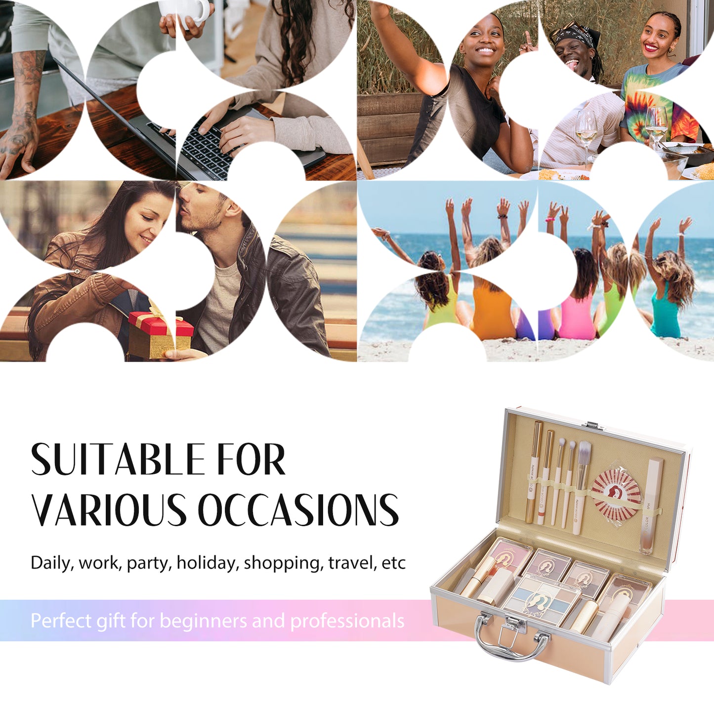 Color Nymph All in One Makeup Kit for Women Full Kit, Cosmetic Gift Kit with Makeup Case